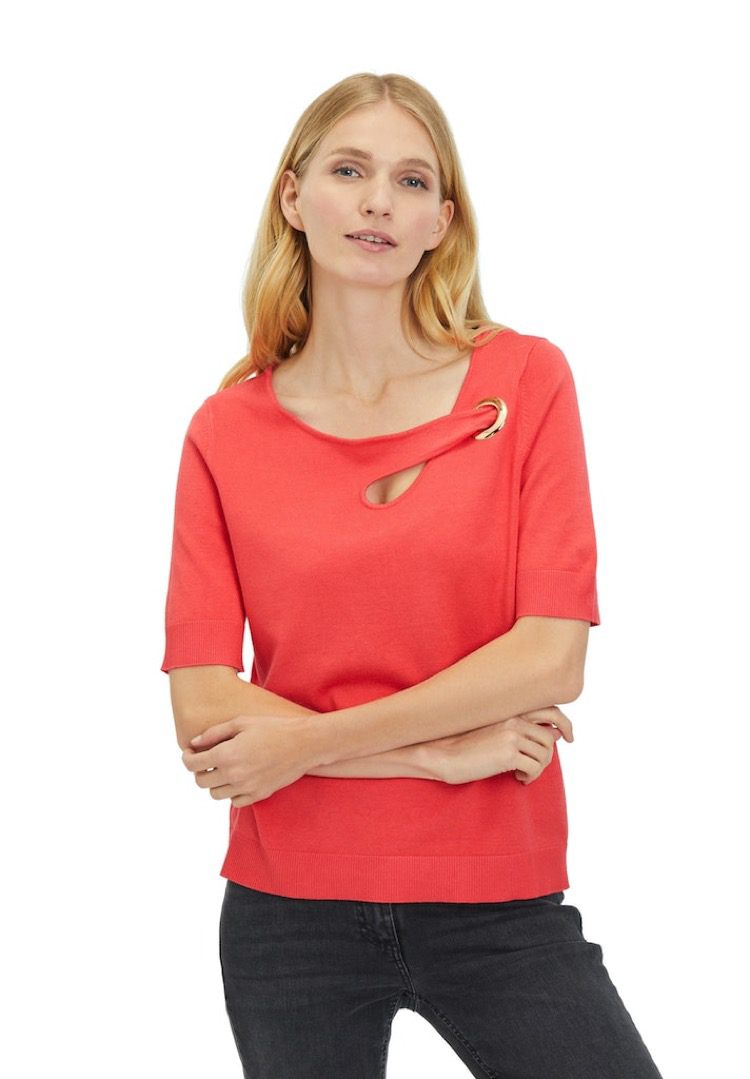 Betty Barclay trui korte mouw 59191036-4108 Coral Red