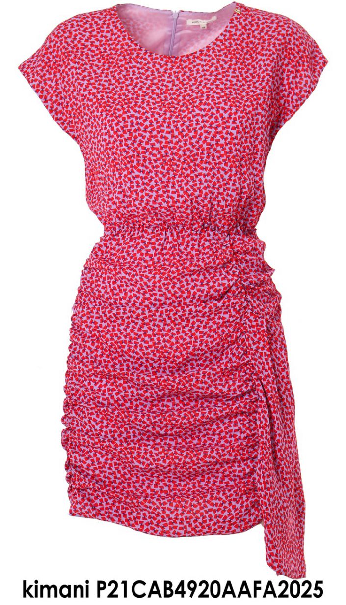 Kocca Jurk zonder mouw kimani Midden rood print