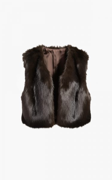 Aimee the Label gilet  IslaW6 Fake Fur wais-brown