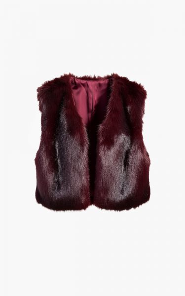 Aimee the Label gilet  IslaW6 Fake Fur wais-burgundy 3