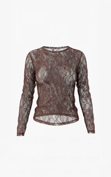 Aimee the Label top  Tonny Lace round neck-brown