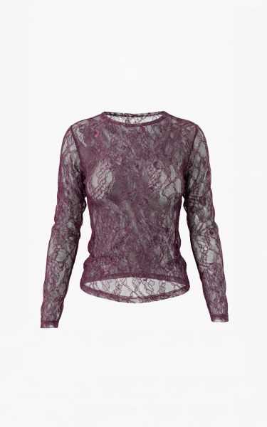 Aimee the Label top  Tonny Lace round neck-burgundy