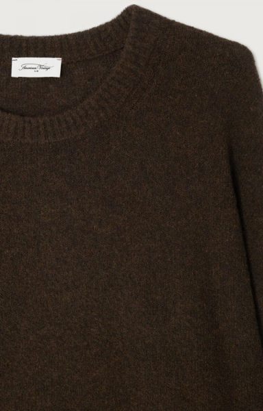 American Vintage trui  oui18a-choco chine 3