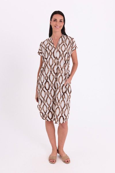 Freequent jurk  208036-br white coffee bean 4