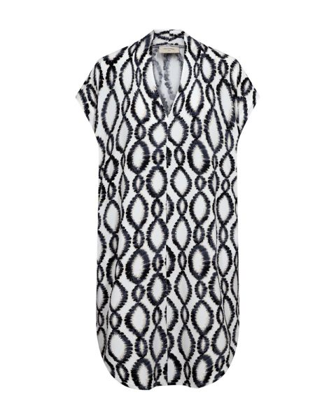 Freequent jurk  208036-br white w black 2