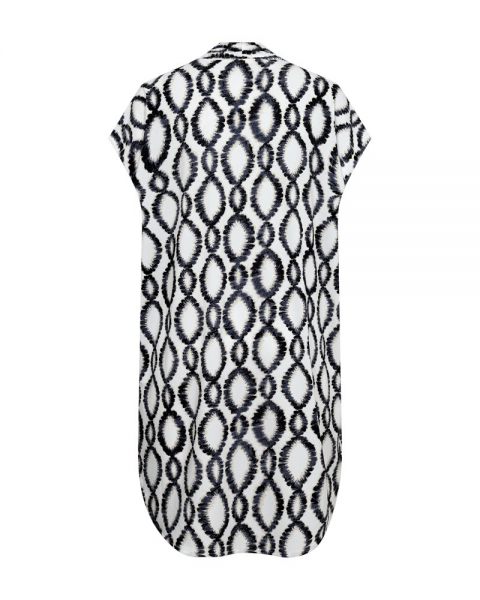 Freequent jurk  208036-br white w black 4