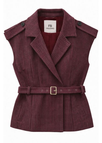Freebird gilet Gimona Wv-Check-Pink-26-4-2441