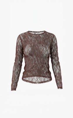 Aimee the Label top  Tonny Lace round neck-brown