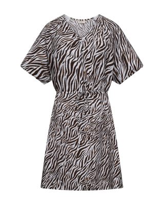 Freequent jurk  208113-br white/coffee bean