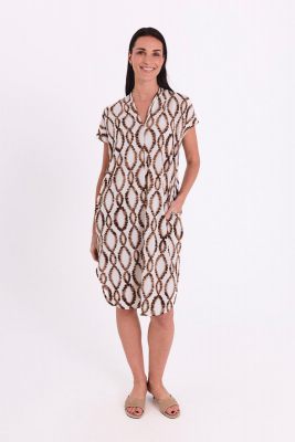 Freequent jurk  208036-br white coffee bean 3