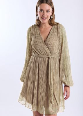 Freebird jurk  Dalena LS F-Jer-Plisse-lurex-26-1-2147