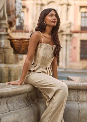 Freebird pantalon  Lolani Wide F-Wv-Shiny-Twill-26-1-2147 2