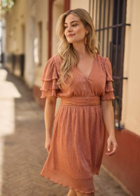 Freebird jurk Delvera F-Jer-Plisse-Lurex-26-2-1624 2