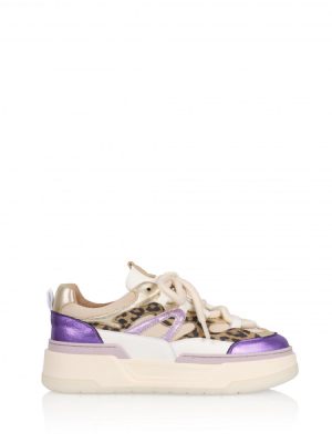 DWRS sneaker  walton leopard-sand/purple